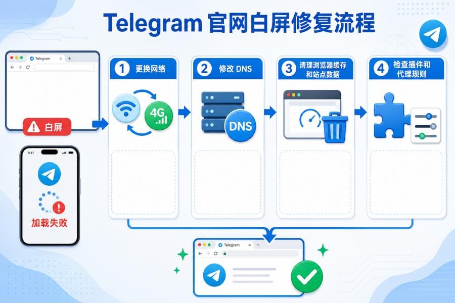 Telegram 白屏代理和 DNS 修复